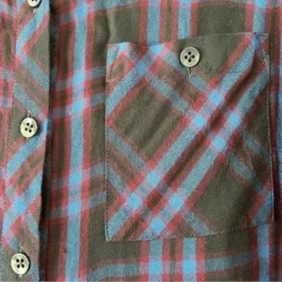 CAbi | Moody Plaid Peplum Button Down Long Sleeve Shirt, Medium - Picture 6 of 8